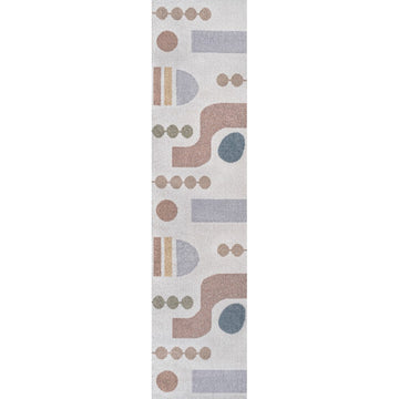 Riley Abstract Coastal Kids & Novelty Machine-washable Area Rug